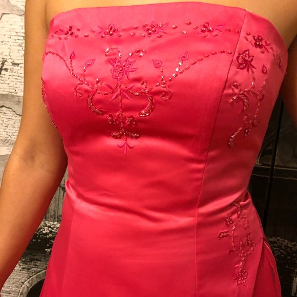 New Gorgeous Fuchsia Pink Evening Dress - Size 8 - Picture 4 of 9